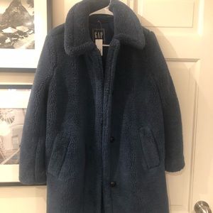 Gap NWT Teddy Coat Blue Perfect Condition